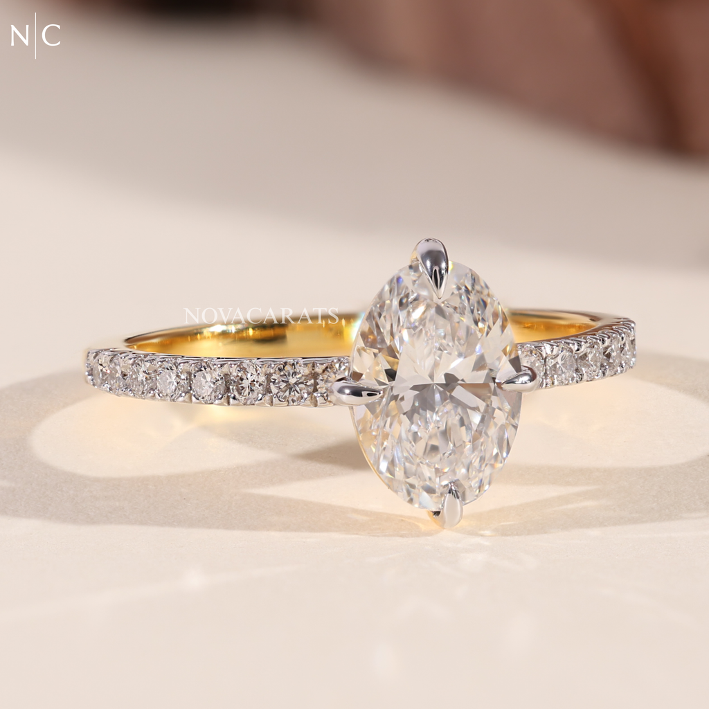 Oval Cut Unique Solitaire Engagement Ring