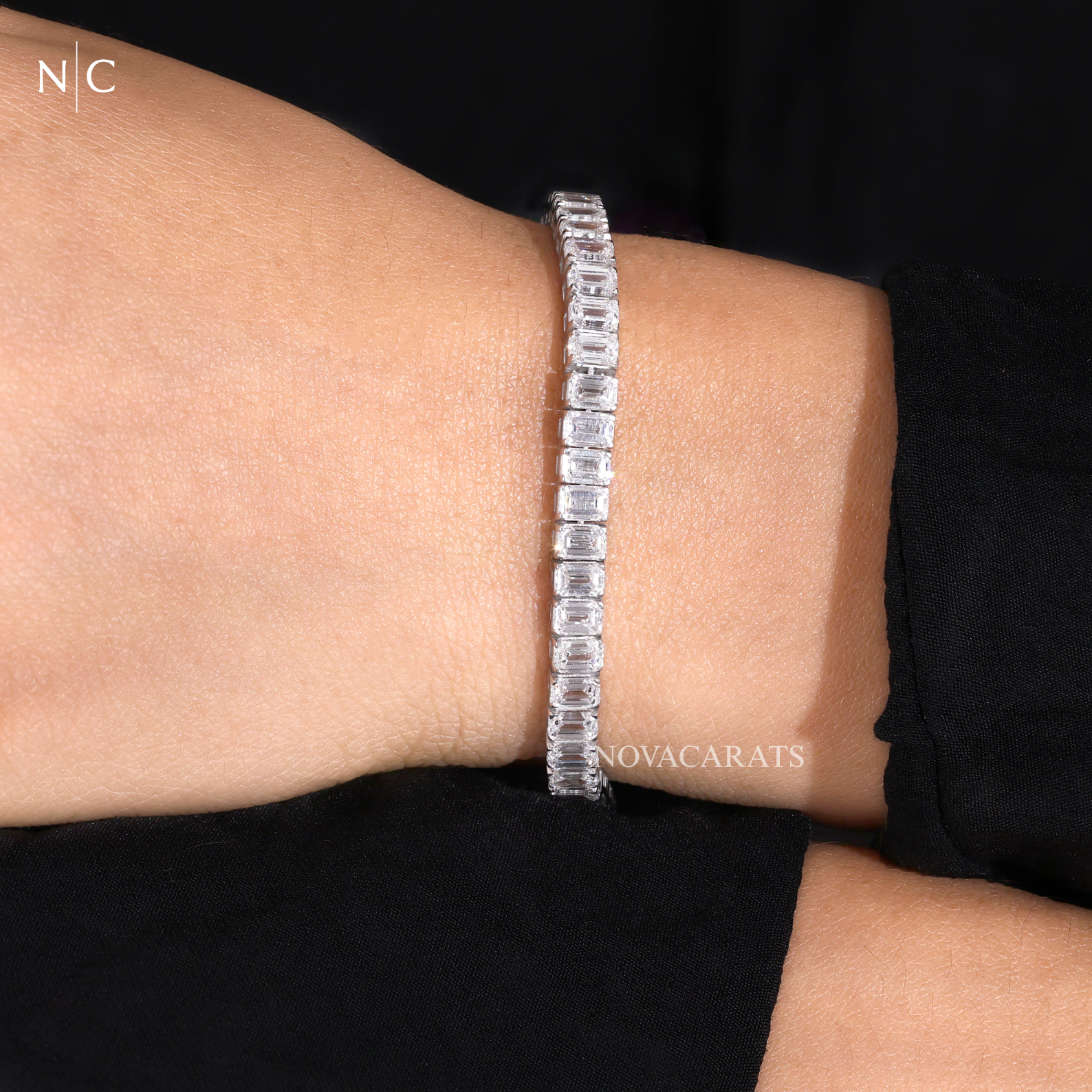 Emerald Cut Diamond Tennis Bracelet
