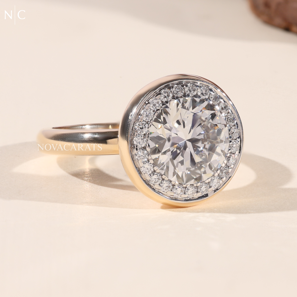 Round Cut Lab Grown Diamond Halo Ring
