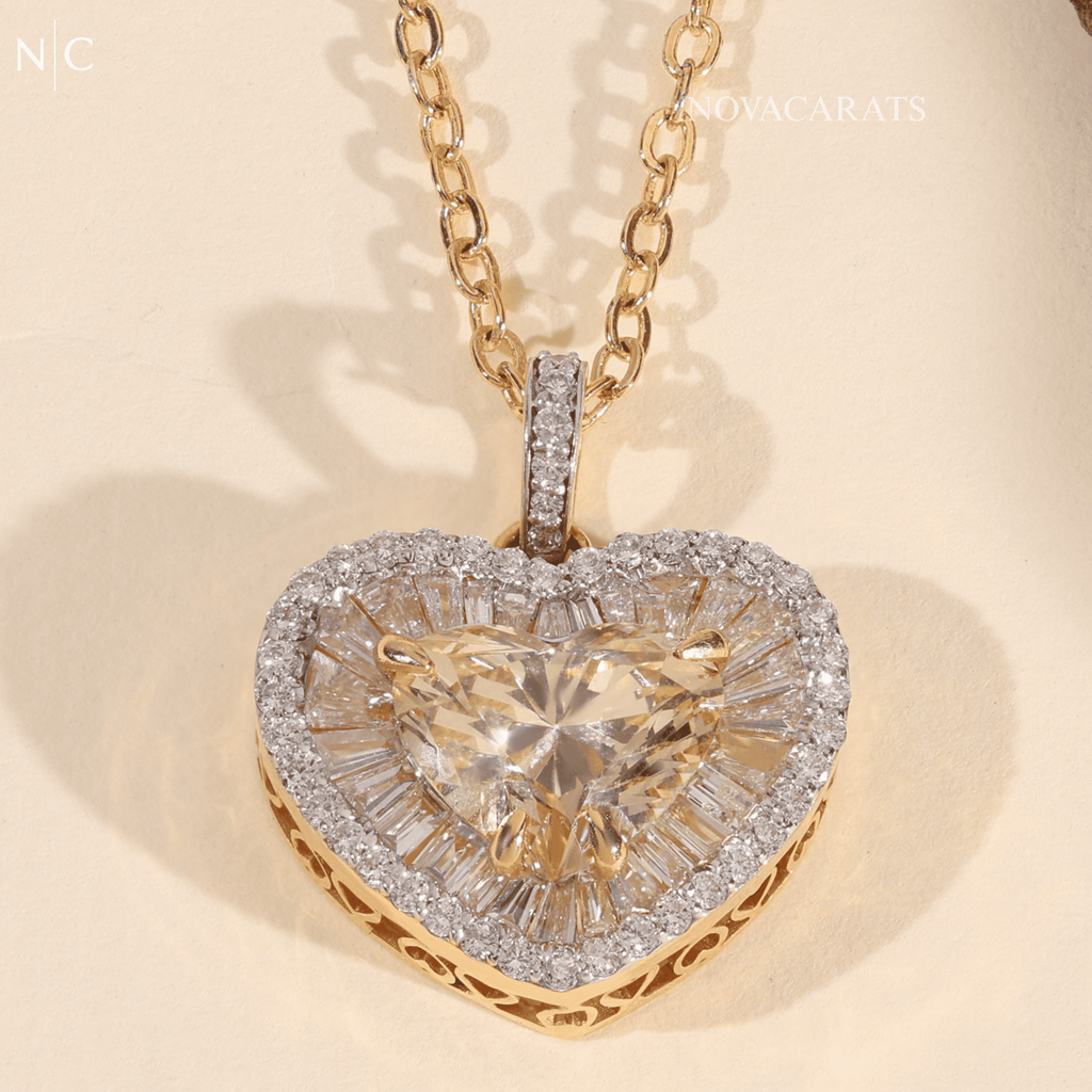 Heart Cut Yellow Diamond Pendent Necklace