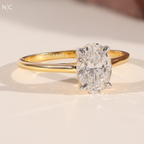 Oval Cut Lab Solitaire Engagement Ring