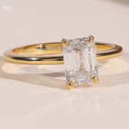 Emerald Cut 4 Prong Solitaire Ring