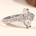 3 Stone Engagement Ring Marquise-Cut