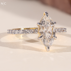 Marquise Cut Pave Solitaire Engagement Ring