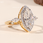 Marquise Lab Grown Diamond Halo Engagement Ring