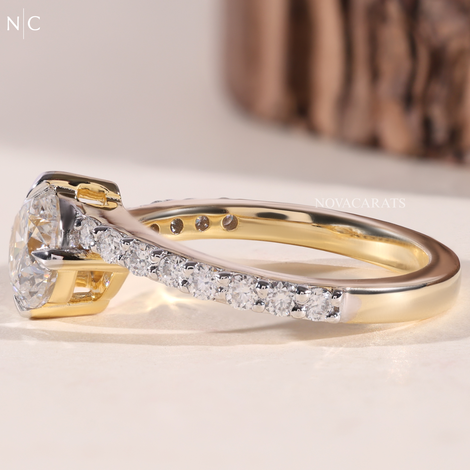 Round Cut Pave band Ring