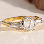 Emerald Cut Three Stone Diamond Ring