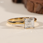 Asscher Cut Solitaire Engagement Ring