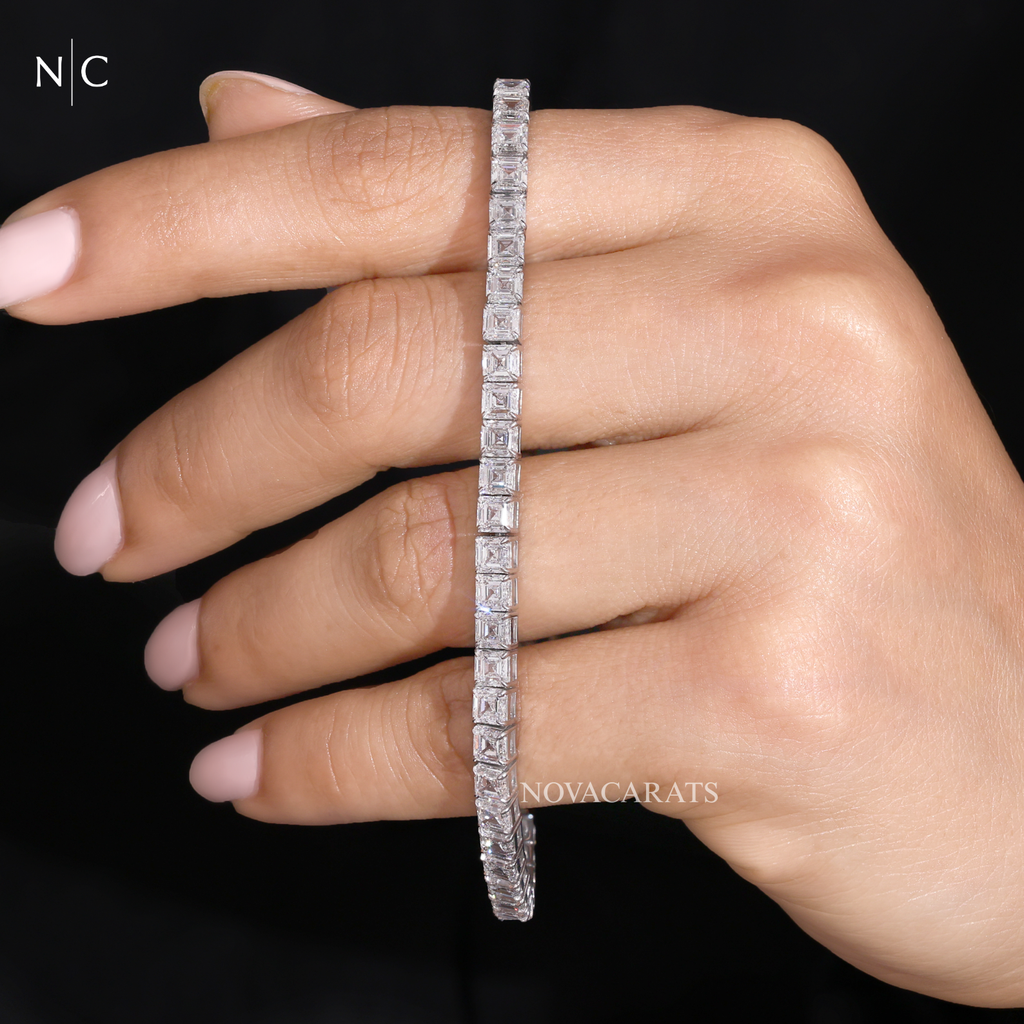 Classic Asscher Cut Diamond Tennis Bracelet