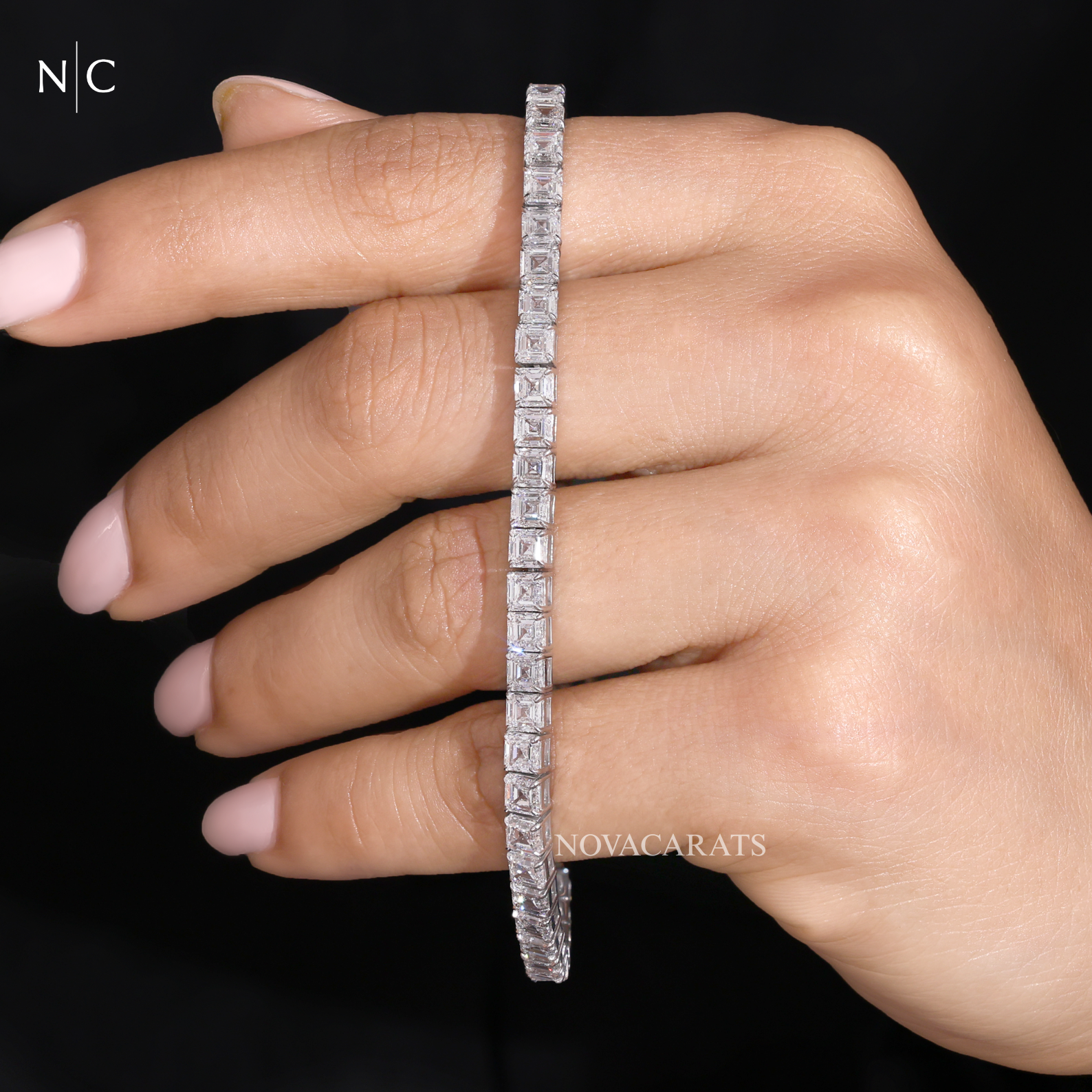 Classic Asscher Cut Diamond Tennis Bracelet