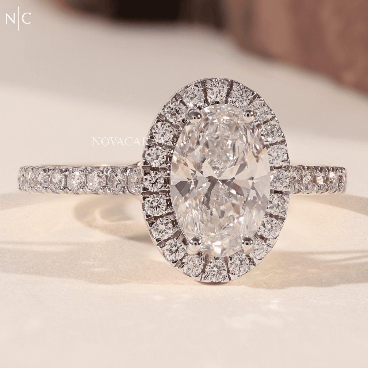 Oval Cut Halo Engagement Ring