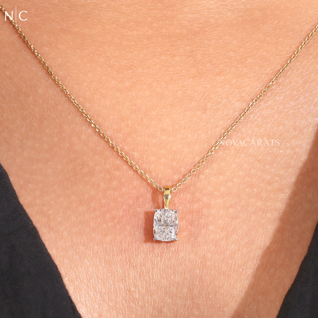 Cushion Cut Diamond Pendent Necklace