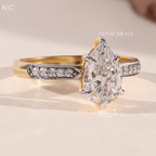 Pear Cut Hidden Halo Solitaire Ring