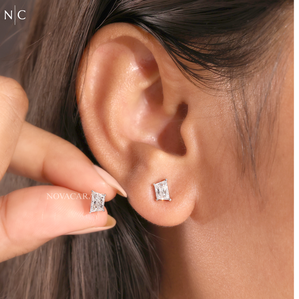 Kite Shape Solitaire Stud Earrings