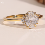 Oval Cut Hidden Halo Solitaire Ring