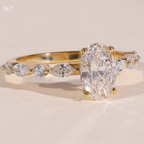 Oval Cut Unique Solitaire Engagement Ring