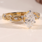 Oval Cut Vintage Milgrain Engagement Ring