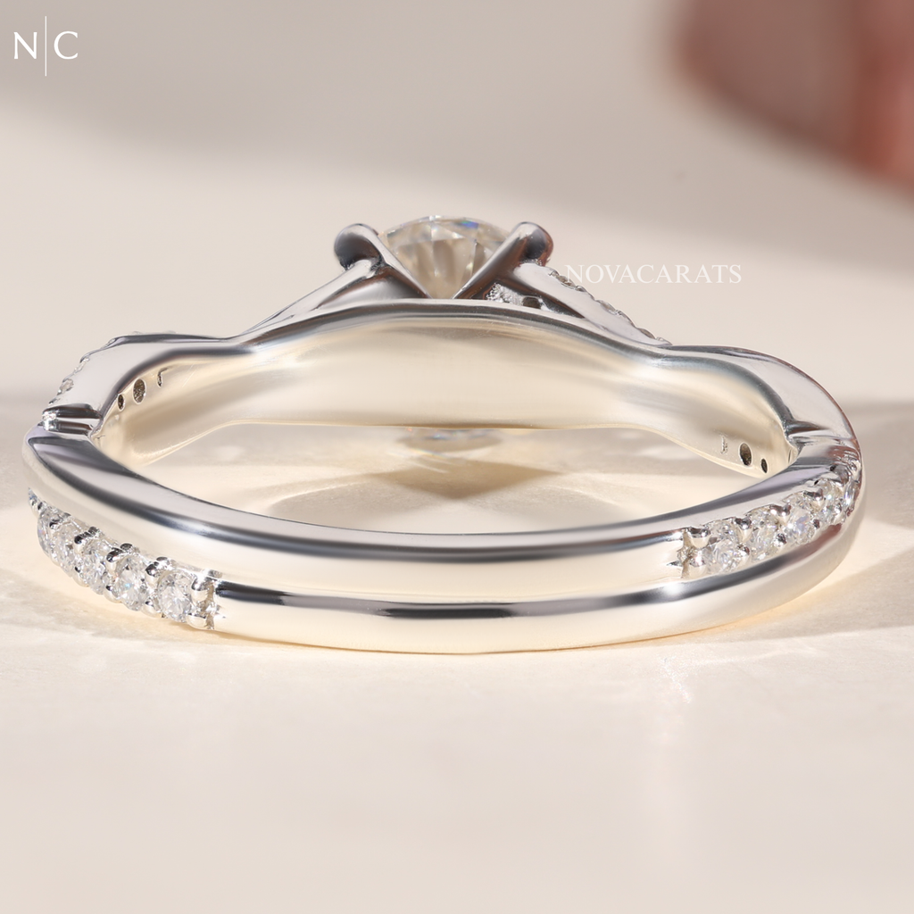 Round Cut Infinity Twist Ring