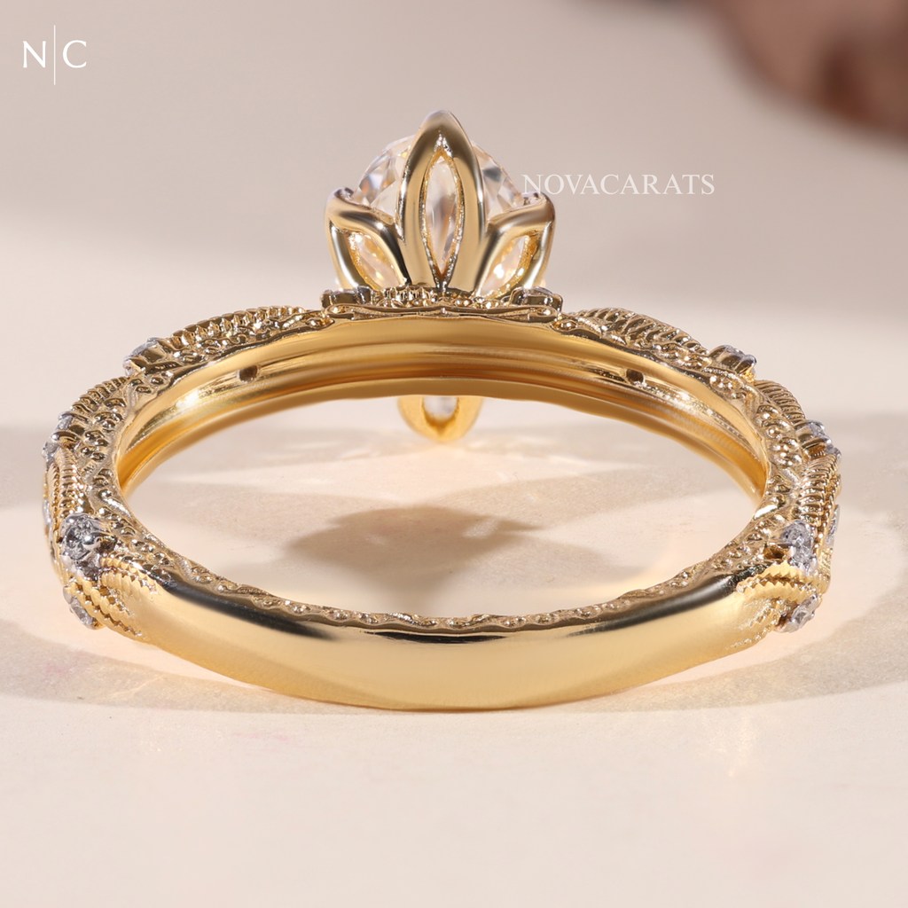 Oval Cut Vintage Milgrain Engagement Ring