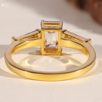 Emerald Cut Three Stone Diamond Ring