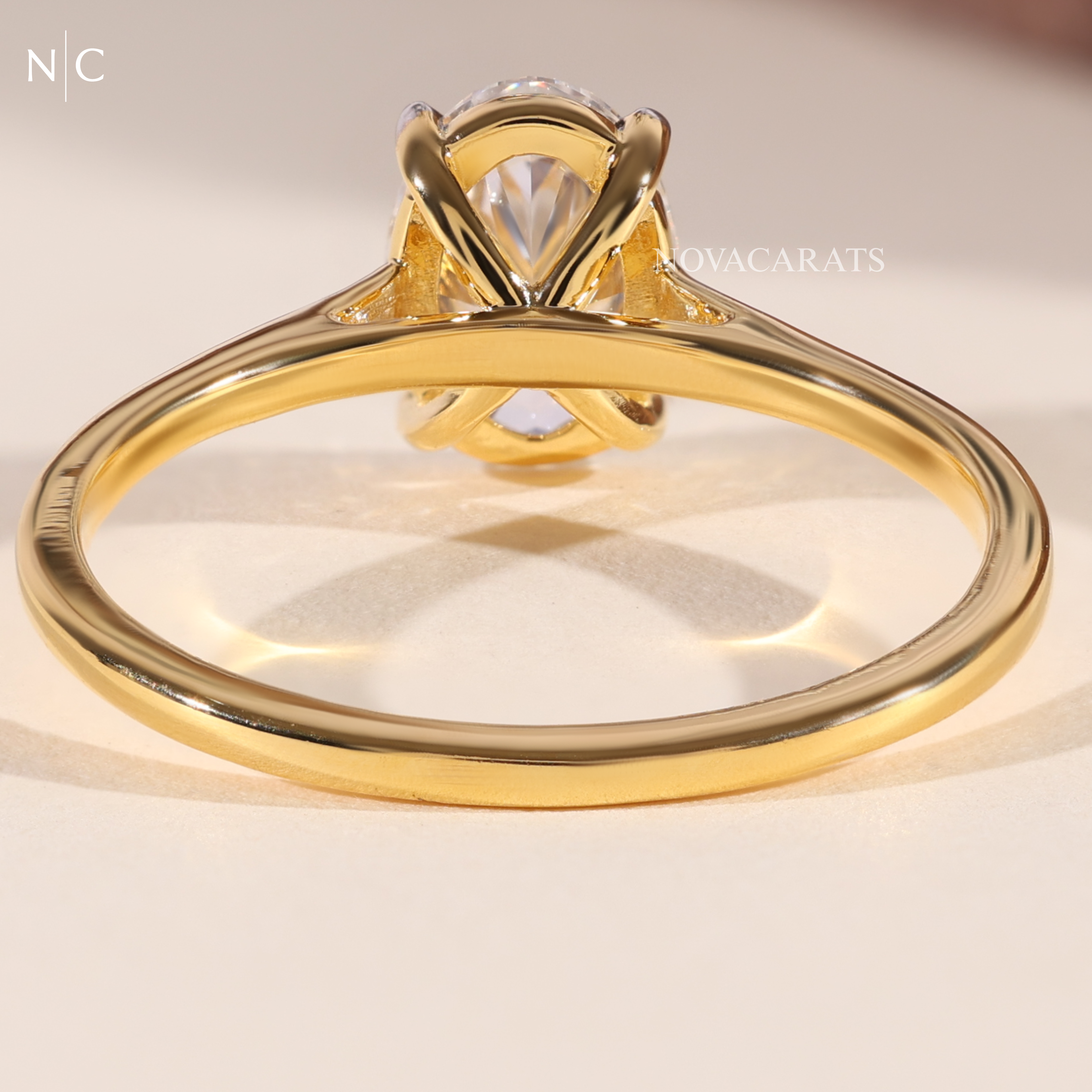 Oval Cut Lab Solitaire Engagement Ring