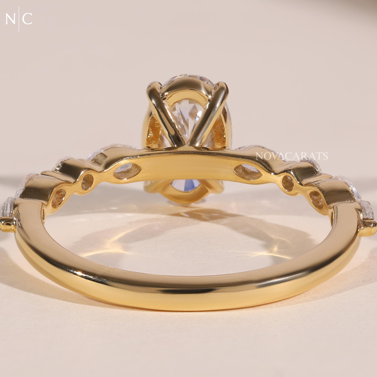 Oval Cut Unique Solitaire Engagement Ring