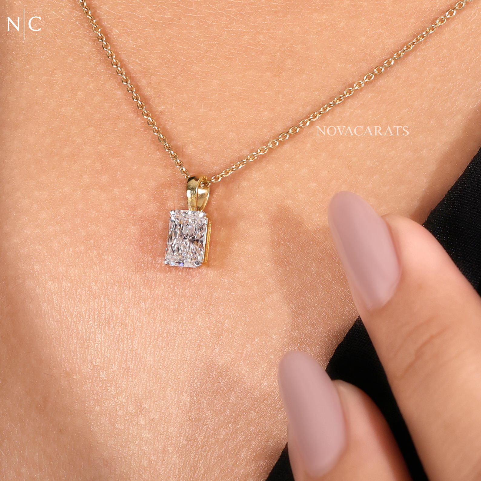 Radiant Cut Diamond Pendent
