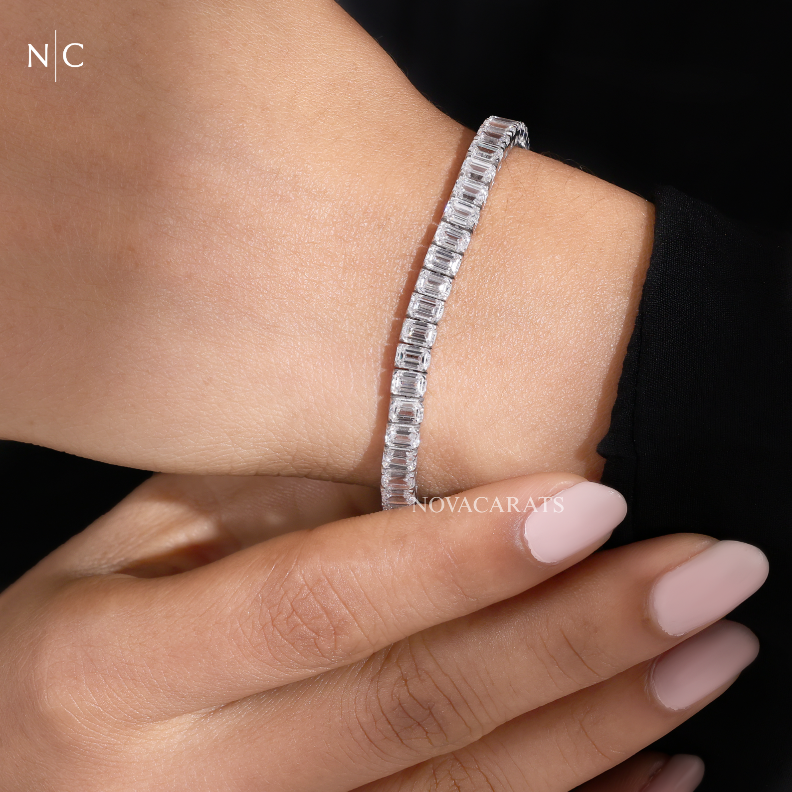 Emerald Cut Diamond Tennis Bracelet