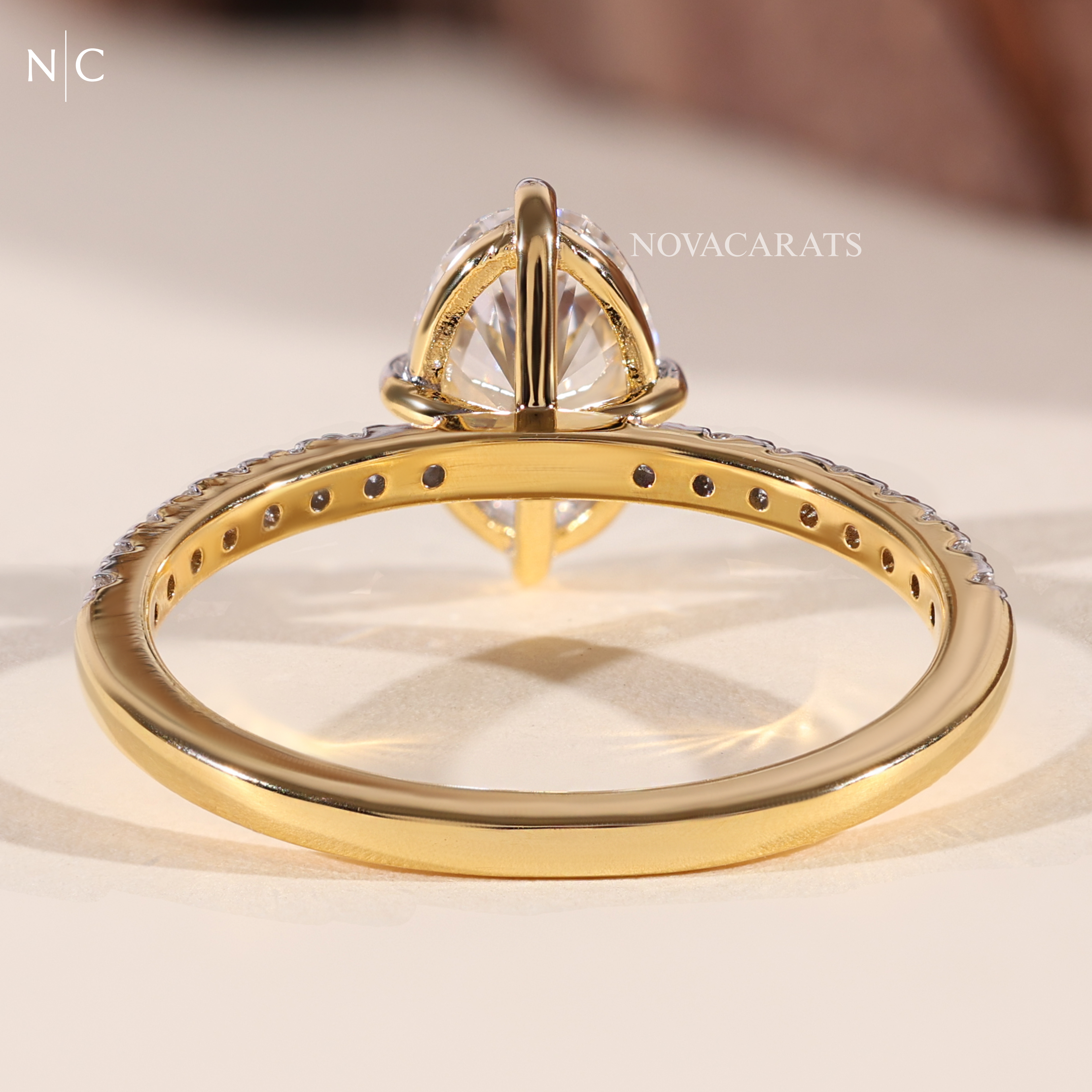 Oval Cut Unique Solitaire Engagement Ring