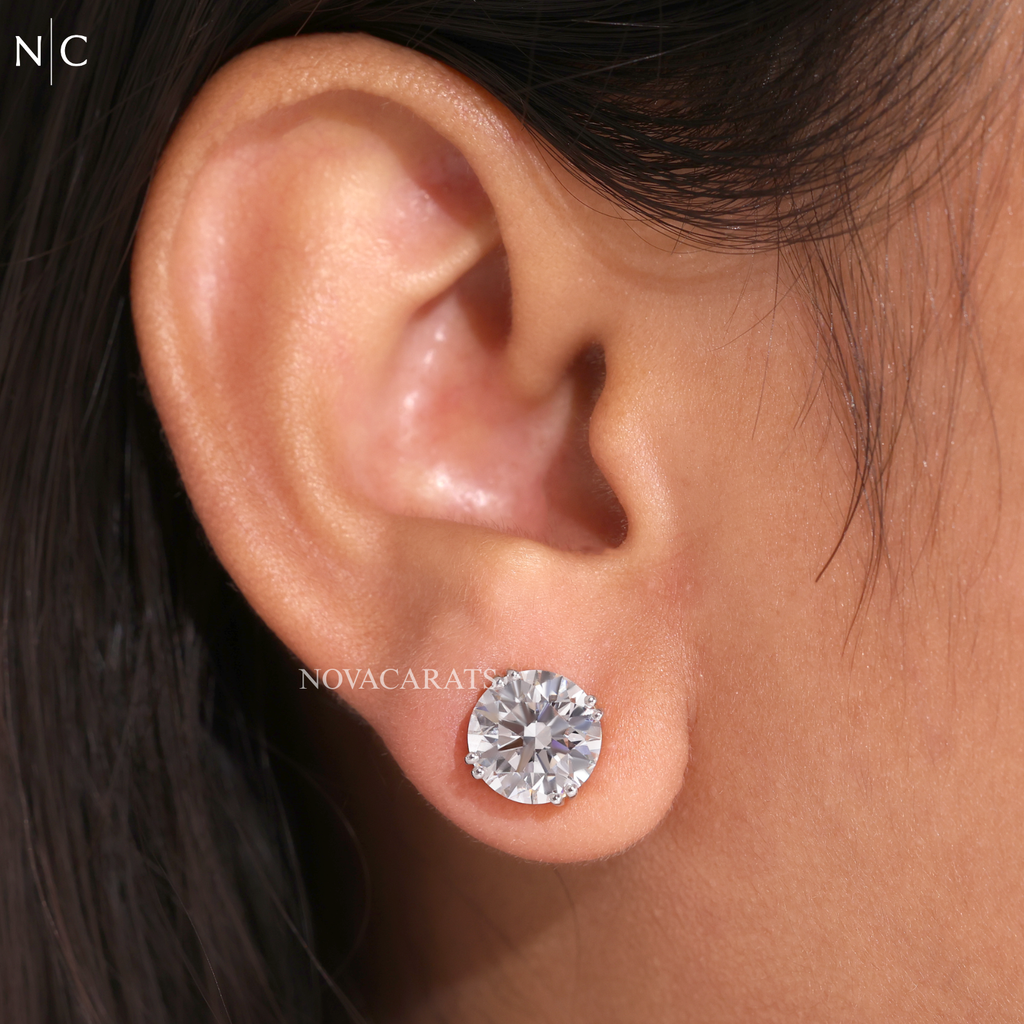 Round Cut Stud Earrings