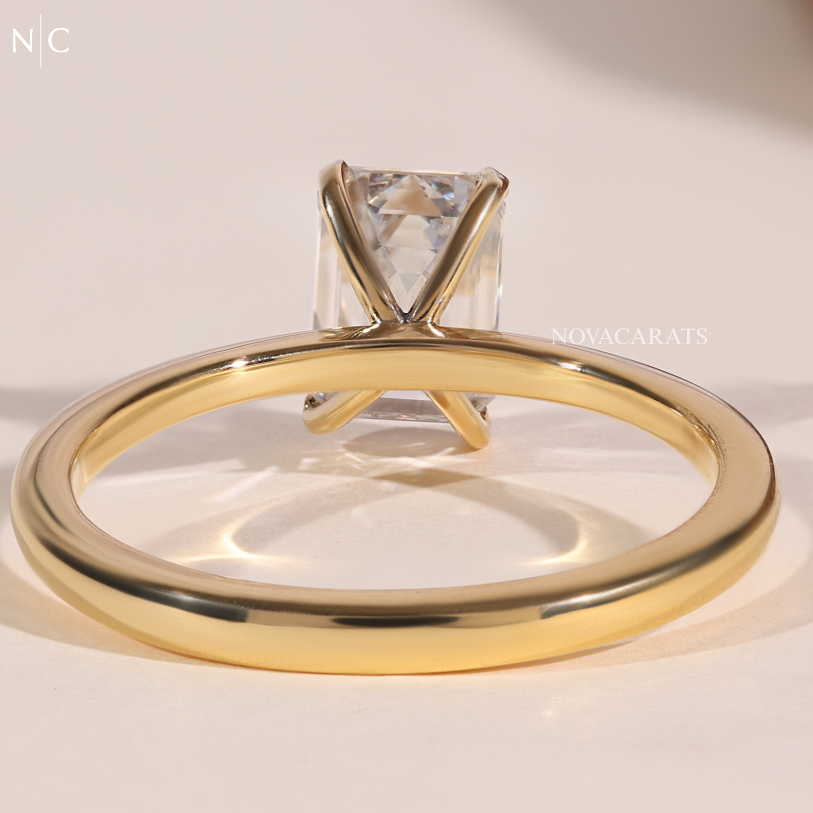Emerald Cut 4 Prong Solitaire Ring