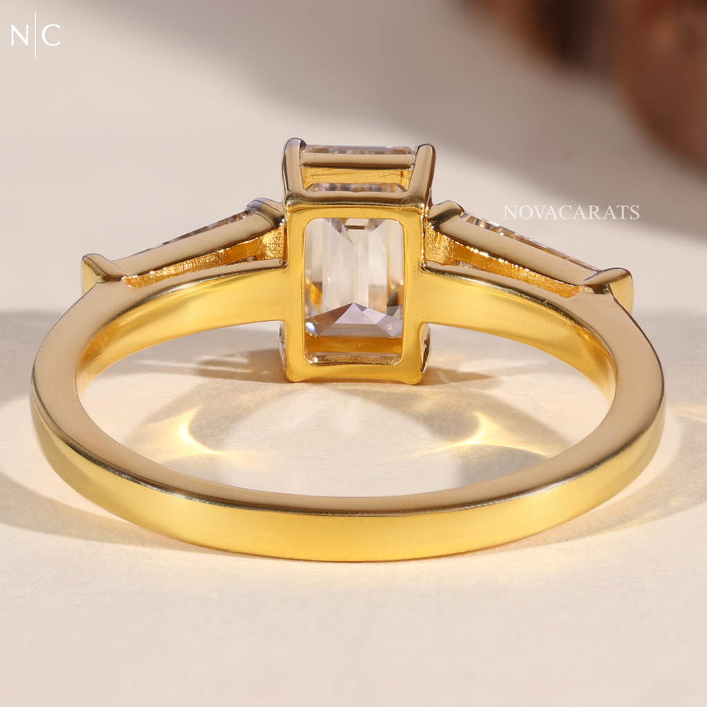 Emerald Cut Three Stone Diamond Ring