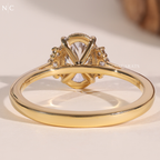 Oval Cut Hidden Halo Solitaire Ring