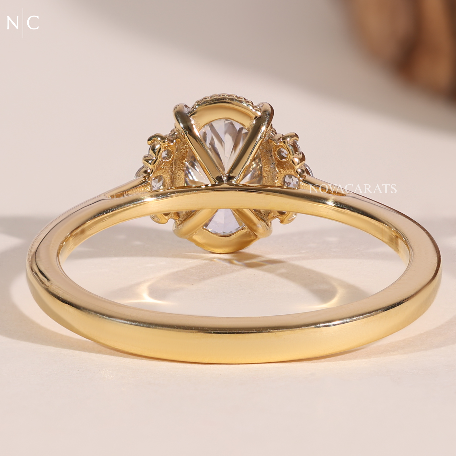 Oval Cut Hidden Halo Solitaire Ring