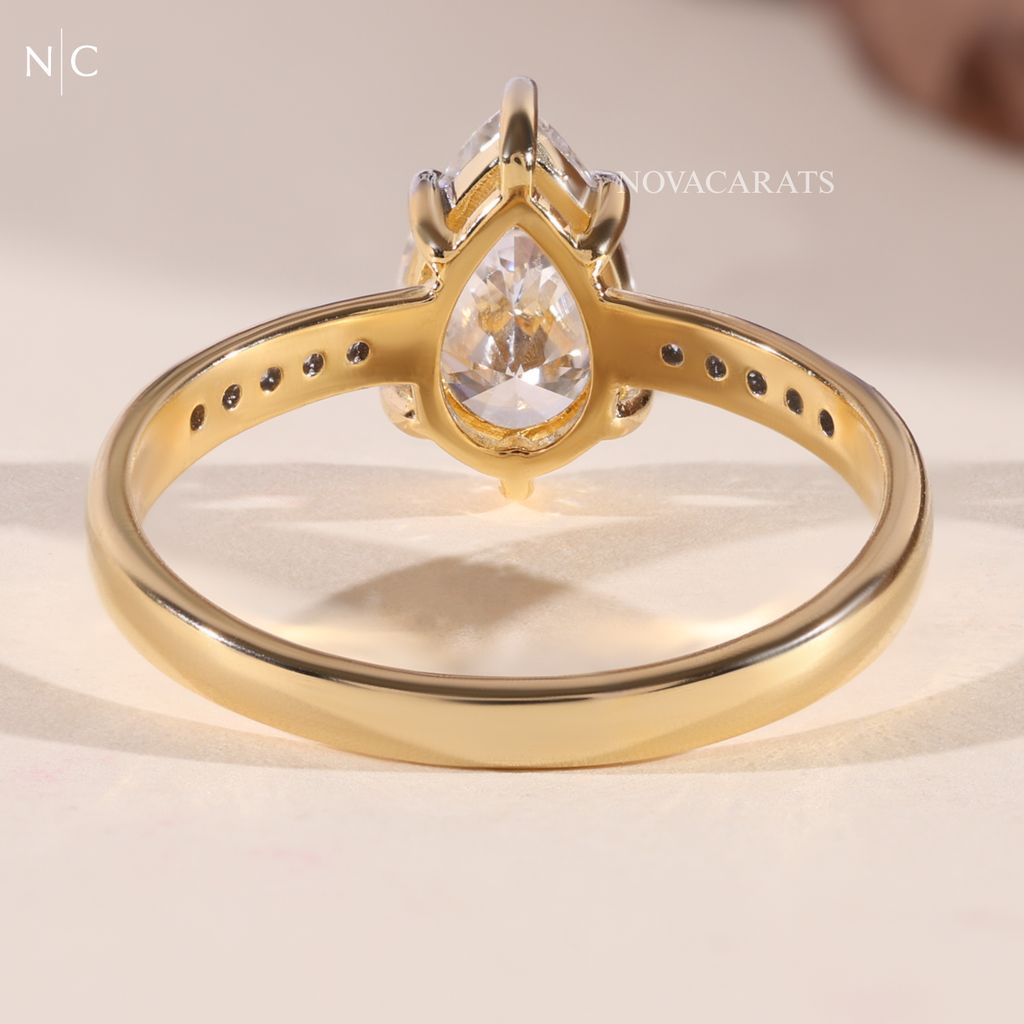 Pear Cut Hidden Halo Solitaire Ring