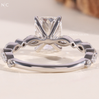 Nature Inspired Radiant Cut Accent Ring
