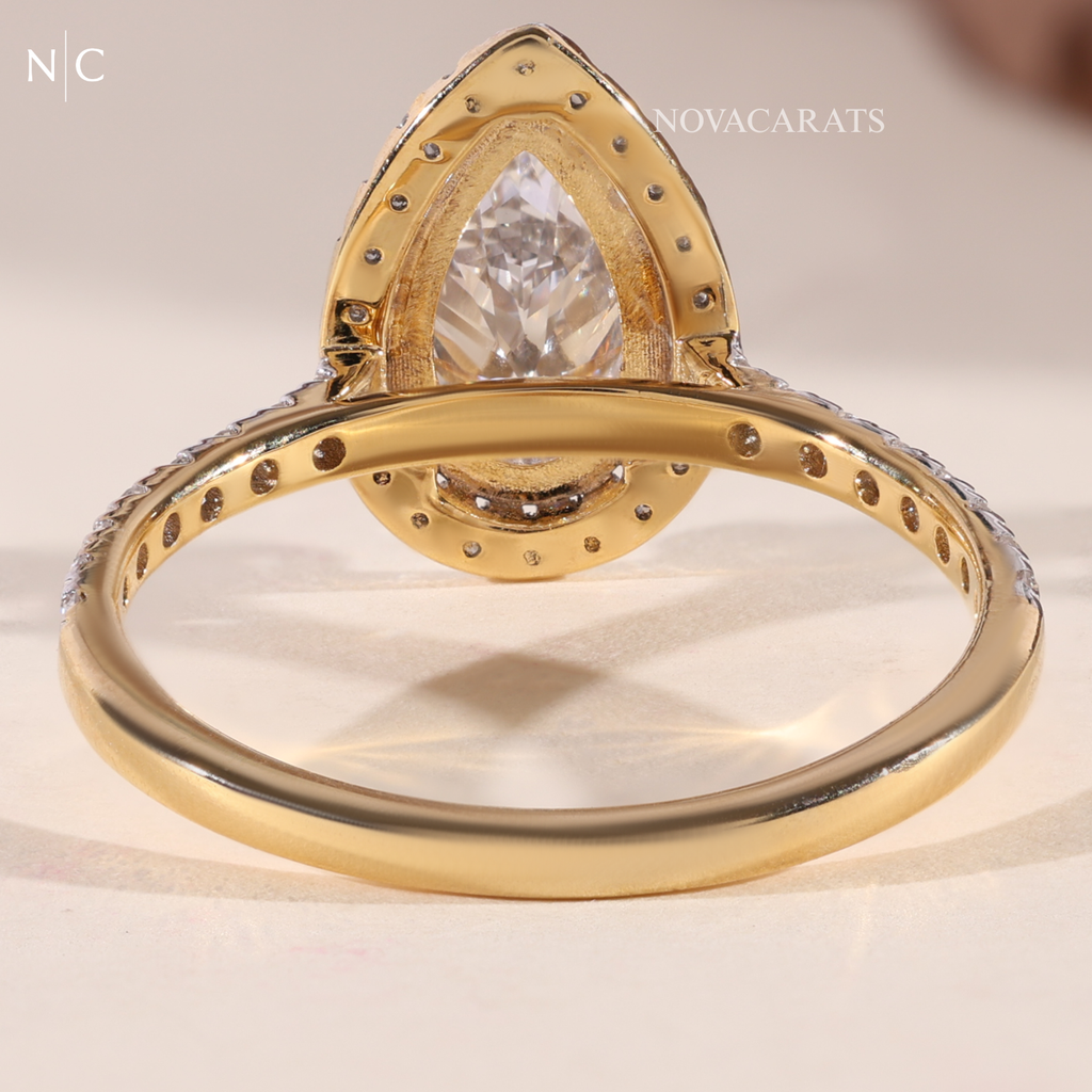Pear Cut Unique Halo Engagement Ring