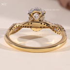 Oval Cut Twisted Infinity Pave Engagement Ring