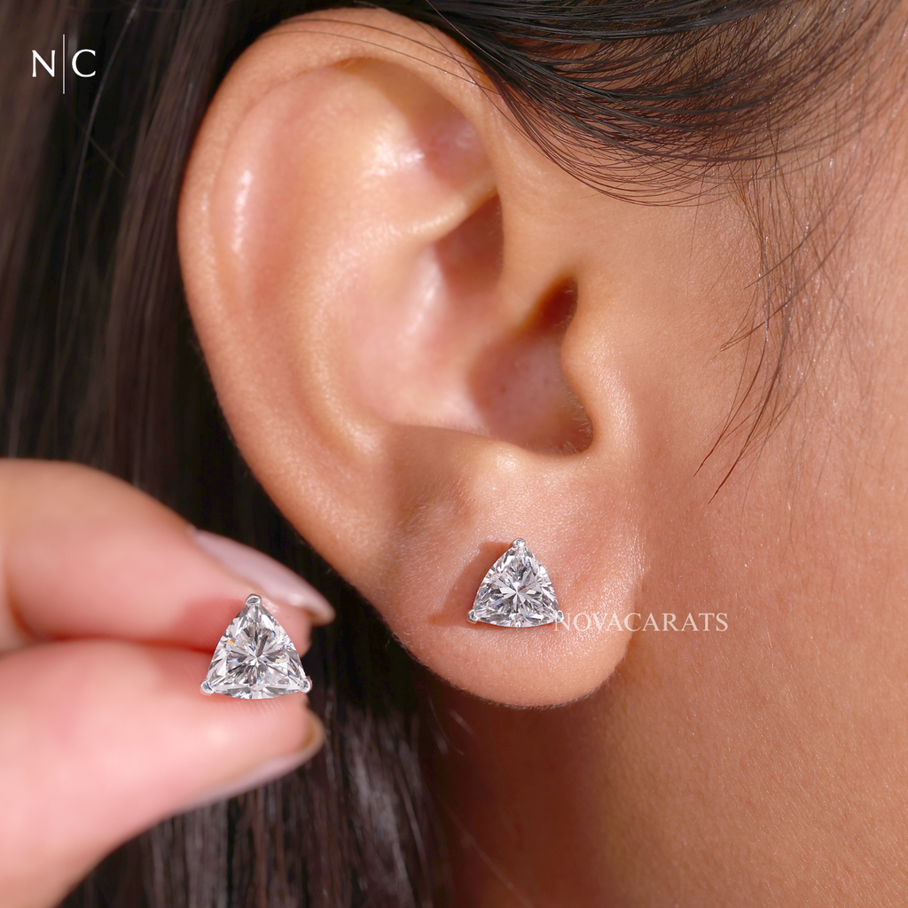 Trillion Cut Stud Earrings