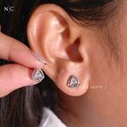 Modern Trillion Cut Stud Earrings