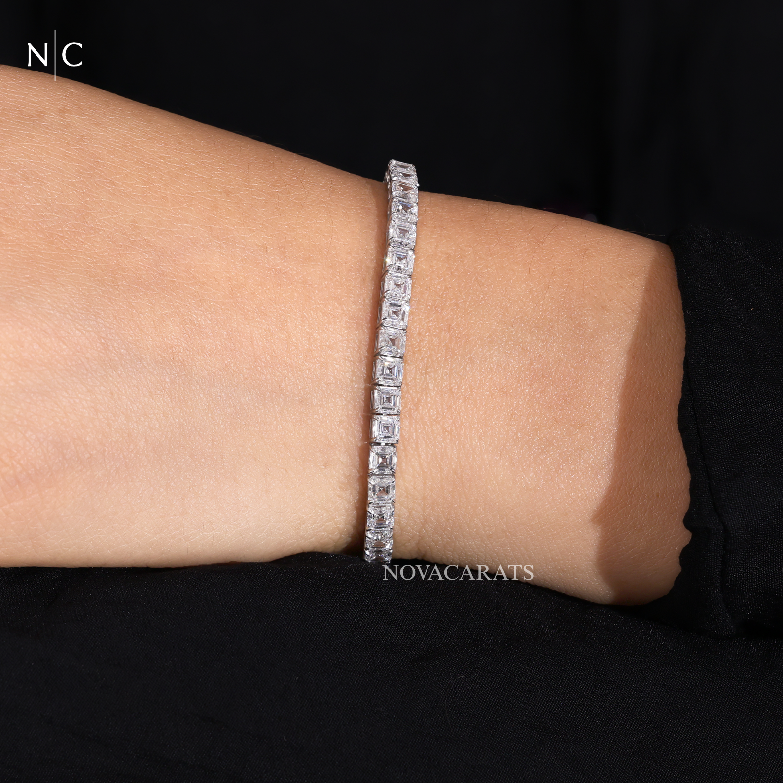 Classic Asscher Cut Diamond Tennis Bracelet