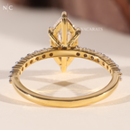 Marquise Cut Pave Solitaire Engagement Ring