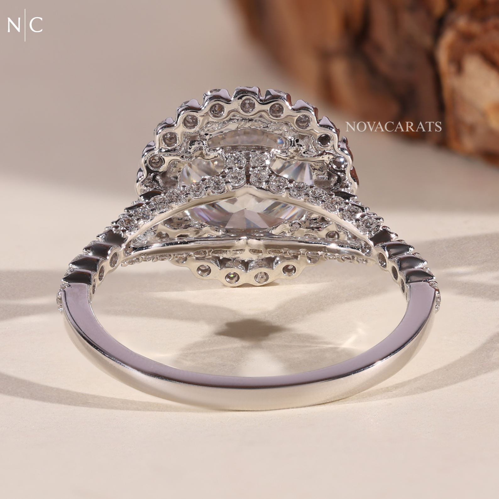 Round Cut Hidden Halo Engagement Ring