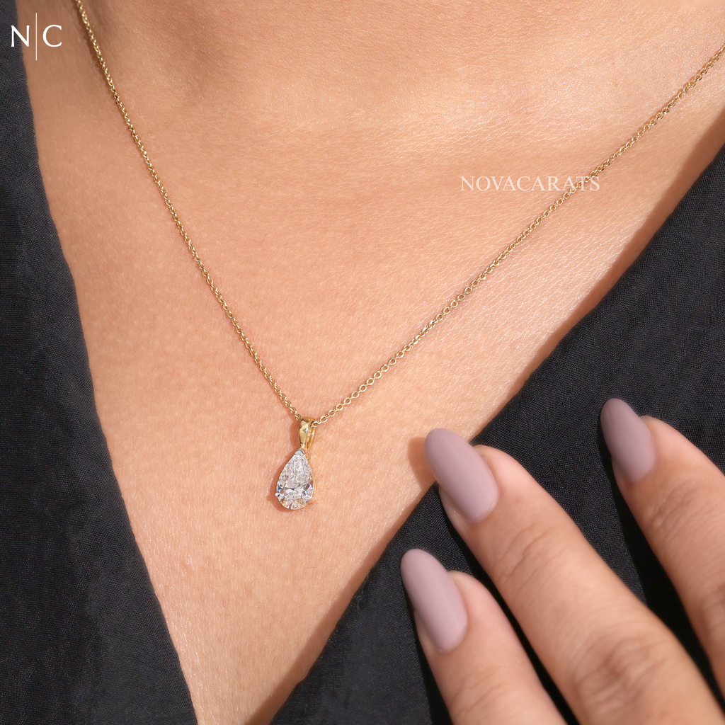 Pear Cut Solitaire Diamond Pendant