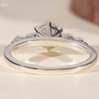 Graduated Round Cut Cascading Side Stone Cluster Ring
