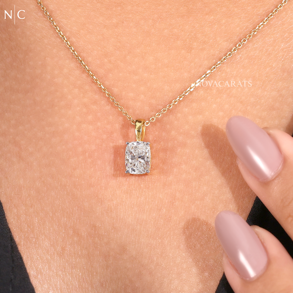Cushion Cut Diamond Pendent Necklace