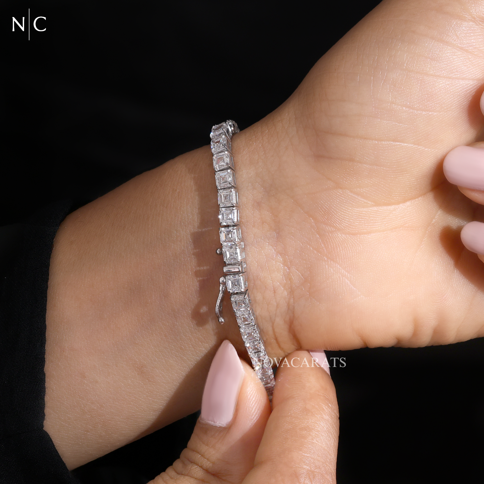 Classic Asscher Cut Diamond Tennis Bracelet