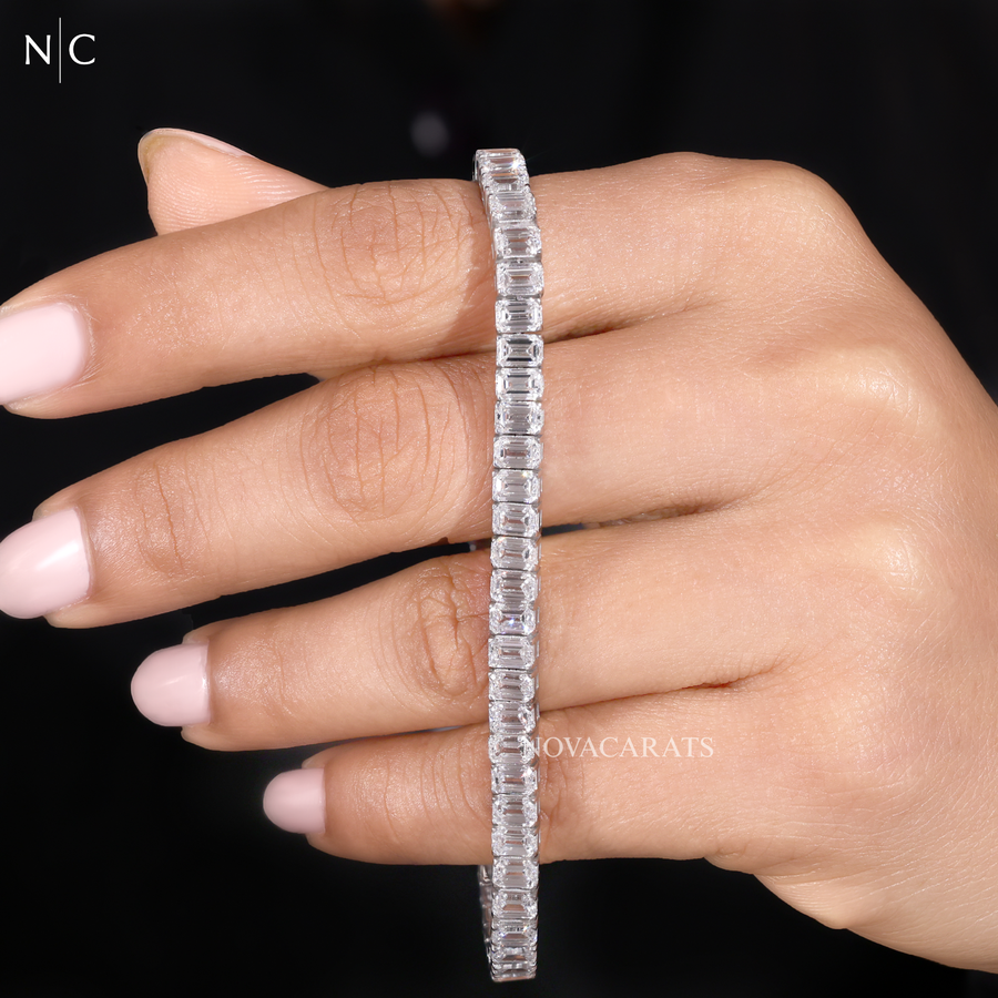 Emerald Cut Diamond Tennis Bracelet