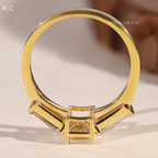 Emerald Cut Three Stone Diamond Ring