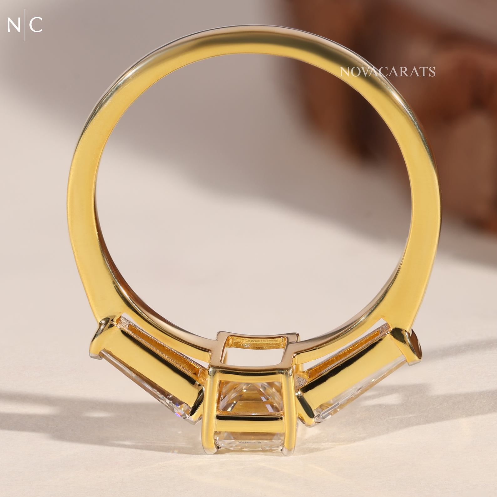 Emerald Cut Three Stone Diamond Ring